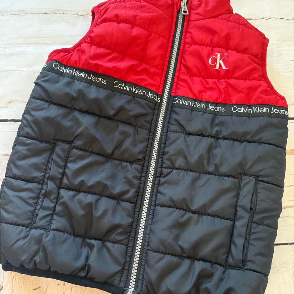 Calvin Klein Boys Red and Black Puffer Vest